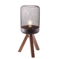 ACA Lighting stolní lampa 1XE27 dřevo plus černý kov D26XH52CM PAROT TF501T52BK