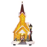 EMOS LED zasněžený vánoční kostel 26 cm 3x AA vnitřní teplá bílá
