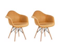 Konsimo Sp. z o.o. Sp. k. SADA 2x Jídelní židle NEREA 80x60,5 cm žlutá/buk
