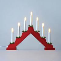 KONSTSMIDE Adventní svícen ""čirá"" 2262-510 dřevěný červený, LED Filament 7x34V/0,2W KONST