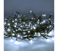 LED venkovní vánoční řetěz, 200 LED, 10m, přívod 5m, 8 funkcí, IP44, studená bílá  1V06-W-1