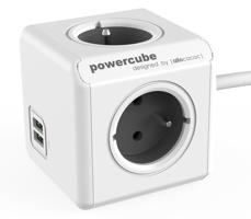 prodluž. PowerCube EXTENDED USB, Grey, 4 rozbočka, 2x USB, kabel 1,5m 423681