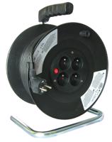 Solight prodlužovací přívod na bubnu, 4 zásuvky, černý, 50m PB02