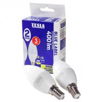 Tesla - LED žárovka CANDLE svíčka, E14, 5W, 230V, 400lm, 25 000h, 3000K teplá bílá, 180st. 2ks Teplá bílá