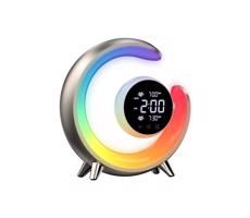 08981L- LED RGBW Stmívatelná stolní lampa s budíkem PEACOCK LED/20W/5V USB