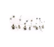 20 LED girlanda stříbrné koule s hvězdami 1,9 cm 2x AA vnitřní teplá bílá DCGW10