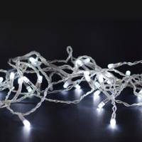 ACA Lighting 100 LED řetěz po 5 cm studená bílá, 220-240V plus prodloužitelný max 6 sad, IP44 5m čirý kabel 100WE44TC Studená bílá Čirá