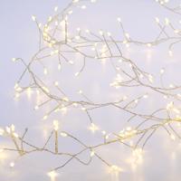 ACA Lighting 300 LED dekorační řetěz, WW, stříbrný měďený kabel, 220-240V plus 8 funkcí, IP44, 3m plus 3m, 6W X063001177 Teplá bílá