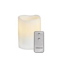 ACA Lighting bílá svíčka, 1 LED na baterie 2xAA plus dálkové ovládání, teplá bílá, IP20, pr.7.5x12.5cm F0711515 Teplá bílá