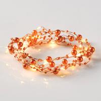 ACA Lighting "kávově hnědé korálky", 20 LED dekorační řetěz, WW, měděný drát, na baterie 2xAA, IP20, 2m plus 10cm, 1.2W X01201211 Teplá bílá
