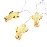 ACA Lighting "kovová dekorační řetěz (kaktus)” 10 LED dekorační řetěz na baterie (2xAA) teplá bílá IP20 135 plus 30cm čirý přívodní kabel CACTUS10WW2A Teplá bílá Čirá