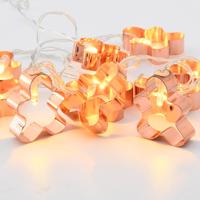 ACA Lighting "kovový dekorační řetěz" perníček, 10 LED dekorační řetěz na baterie (2xAA) teplá bílá IP20 135 plus 30cm čirý přívodní kabel XD10WW2A Teplá bílá Čirá