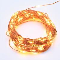 ACA Lighting LED dekorační řetěz 2m, 20LED, 2xAA, WW, bez funkcí, měď [X0120121] Teplá bílá