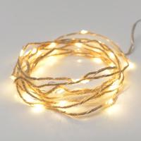 ACA Lighting LED dekorační řetěz cluster 2.5m, 50LED, 3xAA, teplá bílá, bez funkcí, stříbrná [X01501117] Teplá bílá