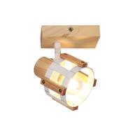 ACA Lighting nástěnné svítidlo 1XE14 dřevo plus bílý kov 12X14X12CM TALOS GN46S1WW