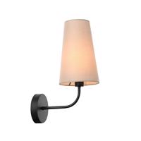 ACA Lighting nástěnné svítidlo 1XE27 černý kov plus béžové stínítko 22X14XH32CM TUSCAN HL35421W32BG