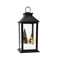 ACA Lighting plastová lucerna se stromečky 10 LED na baterie 3xAAA teplá bílá IP20 14x14x30cm XLANBWW303A Teplá bílá