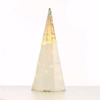 ACA Lighting stříbrná plus bílá dekorační kuželový strom 20 WW LED na baterie 3xAA, IP20 pr.20,5x60cm X1124117 Teplá bílá