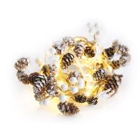 ACA Lighting "vánoční girlanda" bílá s hvězdami 20 LED dekorační řetěz na baterie (2xAA) teplá bílá IP20 180 plus 30cm čirý kabel XK20WW2A Teplá bílá