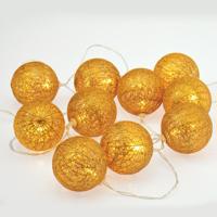 ACA Lighting "vlněné baňky” zlatá, 10 LED dekorační řetěz na baterie (2xAA) teplá bílá IP20 135 plus 30cm čirý přívodní kabel XP10WW2A Teplá bílá Čirá