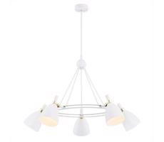 Argon Argon 2117 - Lustr na tyči CHARLOTTE 5xE27/15W/230V bílá/zlatá