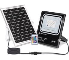 B.V.  - LED RGB Stmívatelný solární reflektor LED/50W/3,2V IP66 + DO
