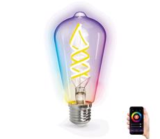 B.V. LED RGBW Stm. žárovka FILAMENT ST64 E27/4,9W/230V 2700-6500K Wi-Fi -