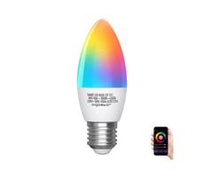 B.V. LED RGBW Stmívatelná žárovka C37 E27/5W/230V 3000-6500K Wi-Fi -