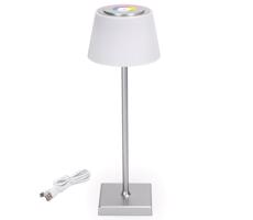 B.V. - LED RGBW Venkovní stm. nabíjecí lampa 4W/5V 3600mAh bílá/chrom IP54