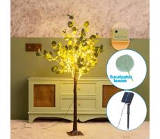 B.V.  - LED Solární dekorace 150xLED/3,2m IP65 teplá bílá eukalyptus