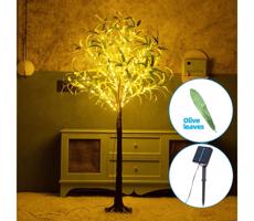 B.V.  - LED Solární dekorace 285xLED/3,8m IP65 teplá bílá olive