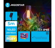 B.V.  - LED Solární dekorační řetěz 10xLED/8 funkcí 5,5m IP65 multicolor