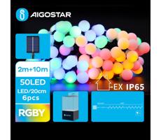B.V.  - LED Solární dekorační řetěz 50xLED/8 funkcí 12m IP65 multicolor