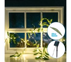 B.V.  - LED Solární řetěz 60xLED/4m IP65 teplá bílá olive