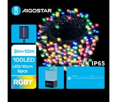 B.V.  - LED Solární vánoční řetěz 100xLED/8 funkcí 12m IP65 multicolor