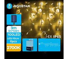 B.V.  - LED Solární vánoční řetěz 100xLED/8 funkcí 8x0,6m IP65 teplá bílá