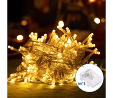 B.V. -LED Venkovní vánoční řetěz 100xLED/8 funkcí 3xAA 10,3m IP44 teplá bílá
