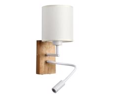Brilagi Brilagi - LED Flexibilní nástěnná lampa 1xE27/25W/230V + LED/3W dub/bílá/krémová
