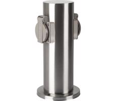 Brilagi Brilagi - Venkovní zásuvkový sloupek PILLAR 2Z 230V IP44 matný chrom