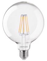 CENTURY LED FILAMENT GLOBE 125mm ČIRÁ 10W E27 2700K 1521Lm 360d 125x174mm IP20 CEN ING125-102727 Teplá bílá Čirá