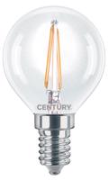 CENTURY LED FILAMENT MINI GLOBE ČIRÁ 2W E14 2700K 245Lm 360d 45x76mm IP20 CEN INH1G-021427 Teplá bílá Čirá