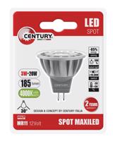 CENTURY LED spot MAXILED 3W 12VDC/AC MR11 4000K 185Lm 30d pr.35x38mm IP20 BL