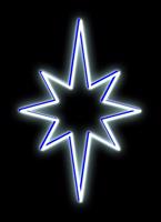 DecoLED LED světelná hvězda, závěsná, 45x70cm, ledově bílá