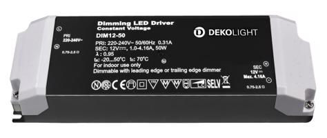 Deko-Light LED-napájení BASIC, DIM, CV 12V 12-50W konstantní napětí 1000-4610 mA IP20 stmívatelné 12V DC 12,00-50,00 W 862220
