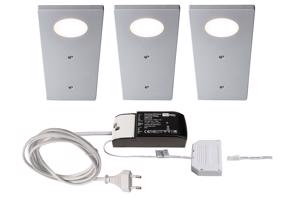 Deko-Light nábytkové přisazené svítidlo Fine II 3ks sada 220-240V AC/50-60Hz 2,30 W 2700 K 220 lm 190 stříbrnášedá RAL 7001 620014