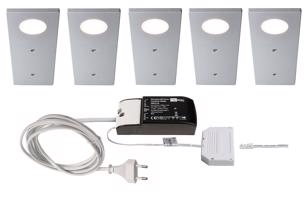 Deko-Light nábytkové přisazené svítidlo Fine II 5ks sada 220-240V AC/50-60Hz 2,30 W 2700 K 220 lm 190 stříbrnášedá RAL 7001 620015