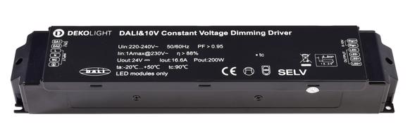 Deko-Light napájení BASIC, DIM, CV, 200AD-24V, DALI-Bus / Push / 1-10V konstantní napětí 0-8300 mA IP20 stmívatelné 24V DC 200,00 W 862161