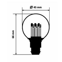 DLED LB22W DecoLED LED žárovka teple bílá, patice B22