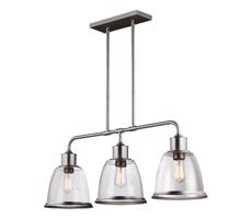 Elstead Feiss FE-HOBSON-3P-SN - Lustr na tyči HOBSON 3xE27/60W/230V