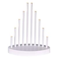 EMOS Lighting LED svícen bílý, 24,5 cm, 3x AA, vnitřní, teplá bílá, časovač Teplá bílá